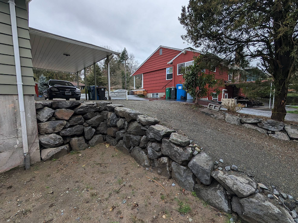 Seattle retaining wall after project completion image.