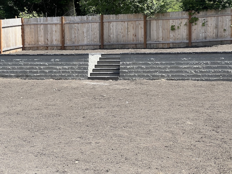 Federal way block wall in the backyard.