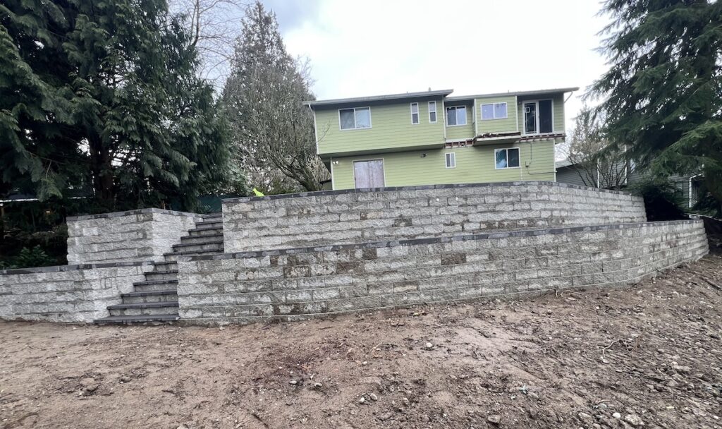Kirkland block wall in the backyard.