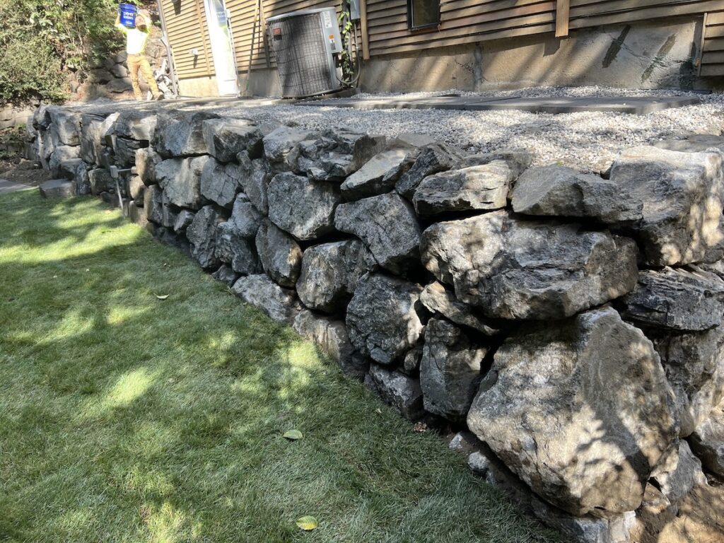Rockery wall in Mercer Island, WA home.