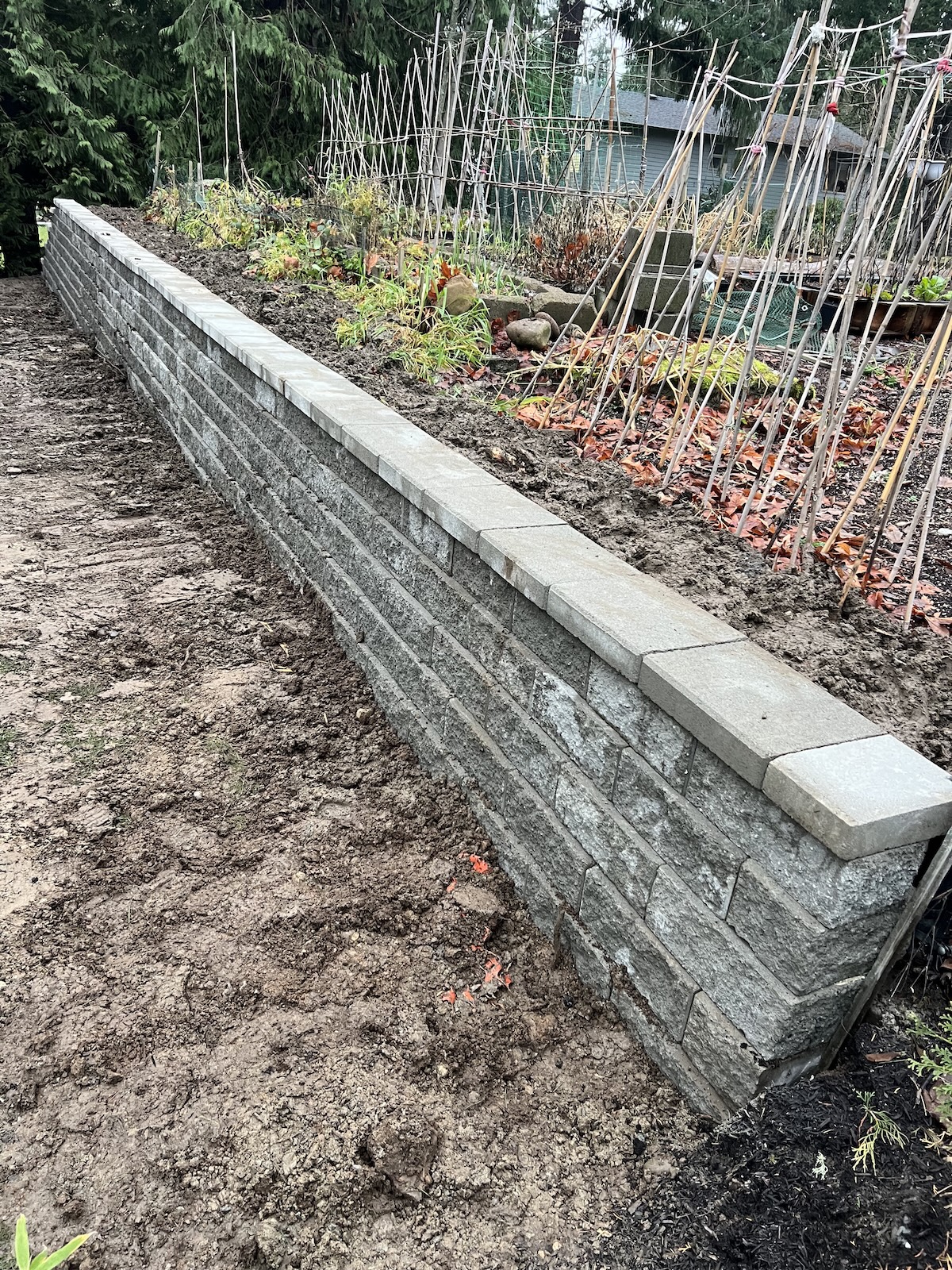 Low block wall in Redmond neighborhood.